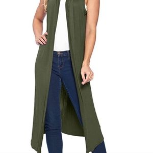 Sleeveless Green Duster